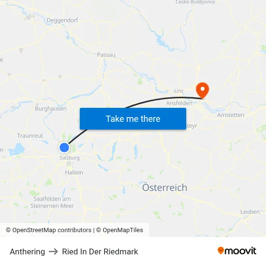 Anthering to Ried In Der Riedmark map