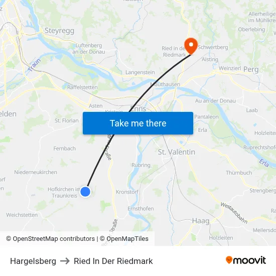Hargelsberg to Ried In Der Riedmark map