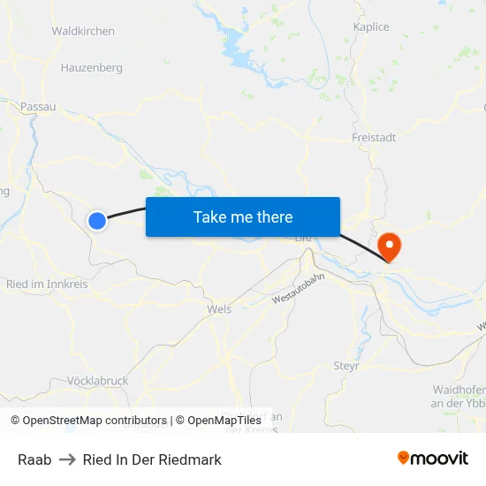Raab to Ried In Der Riedmark map