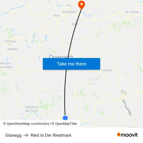 Glanegg to Ried In Der Riedmark map
