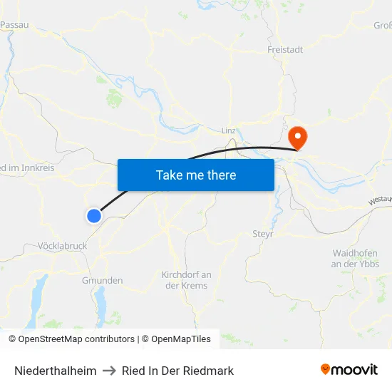 Niederthalheim to Ried In Der Riedmark map