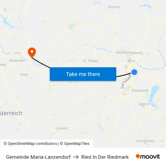 Gemeinde Maria-Lanzendorf to Ried In Der Riedmark map