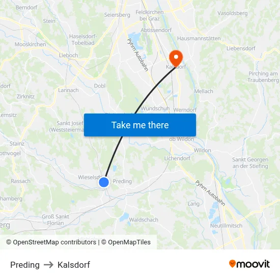 Preding to Kalsdorf map