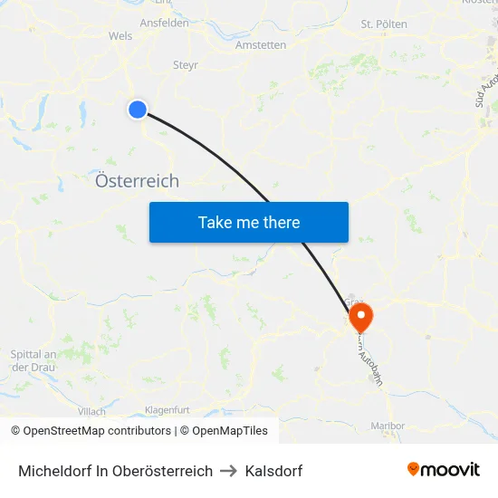 Micheldorf In Oberösterreich to Kalsdorf map
