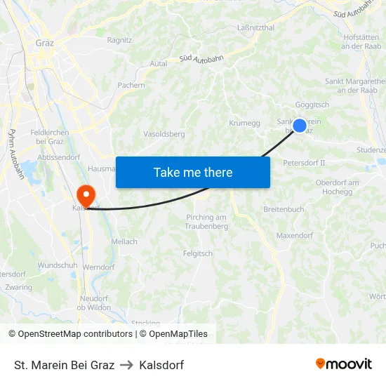 St. Marein Bei Graz to Kalsdorf map