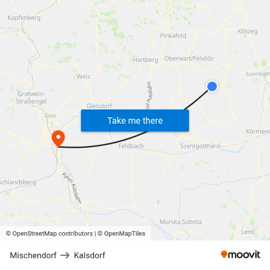 Mischendorf to Kalsdorf map