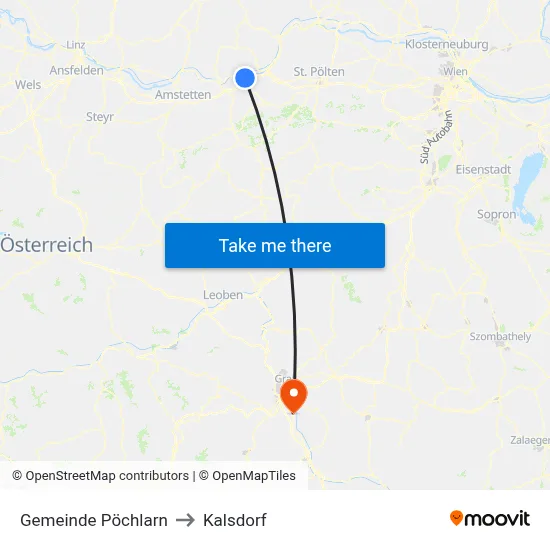 Gemeinde Pöchlarn to Kalsdorf map