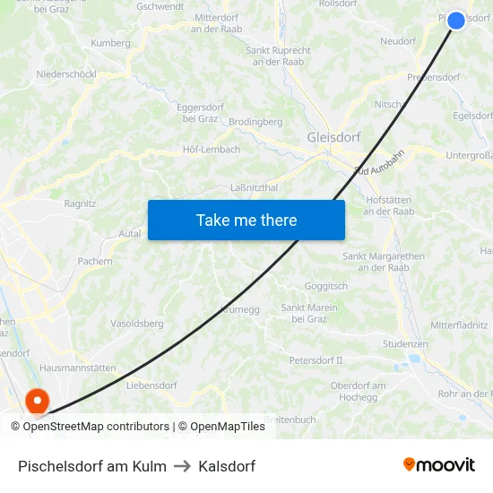 Pischelsdorf am Kulm to Kalsdorf map