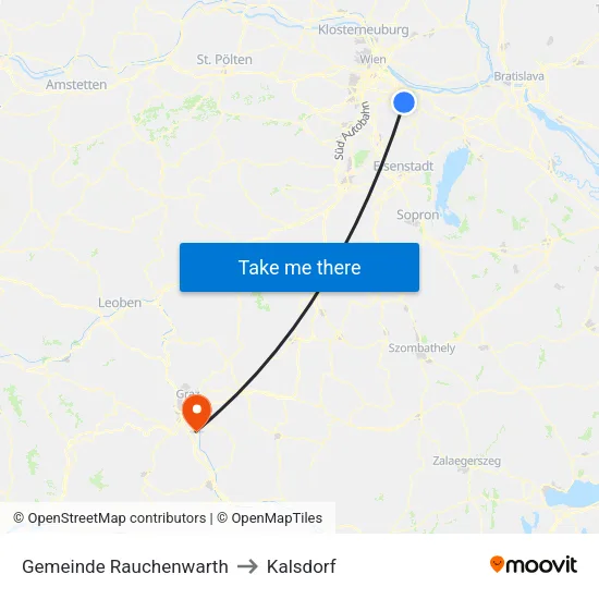 Gemeinde Rauchenwarth to Kalsdorf map