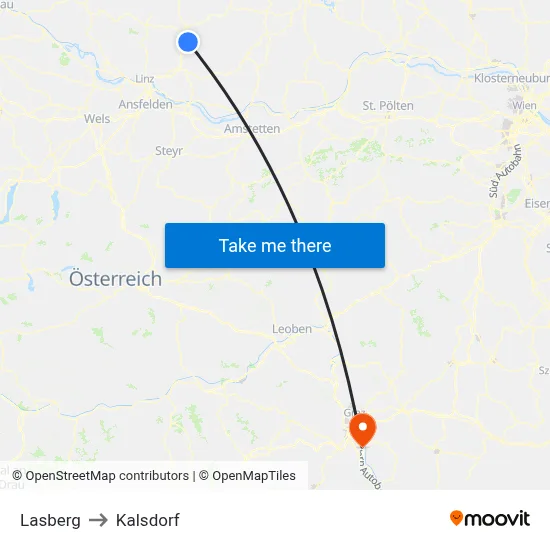 Lasberg to Kalsdorf map