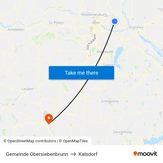 Gemeinde Obersiebenbrunn to Kalsdorf map