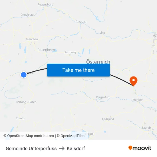 Gemeinde Unterperfuss to Kalsdorf map