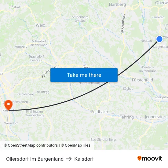Ollersdorf Im Burgenland to Kalsdorf map