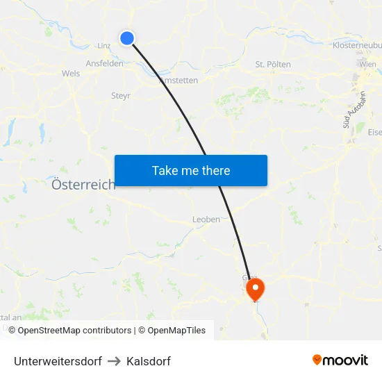 Unterweitersdorf to Kalsdorf map