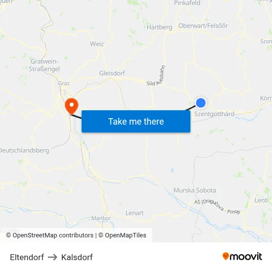 Eltendorf to Kalsdorf map