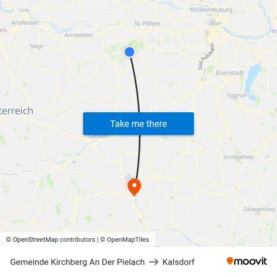 Gemeinde Kirchberg An Der Pielach to Kalsdorf map