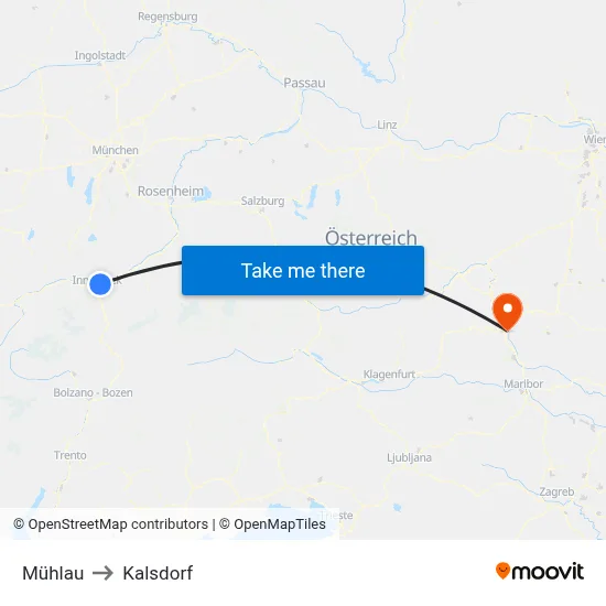 Mühlau to Kalsdorf map