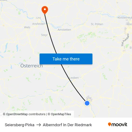 Seiersberg-Pirka to Alberndorf In Der Riedmark map