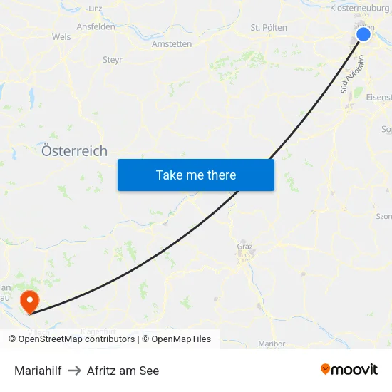 Mariahilf to Afritz am See map
