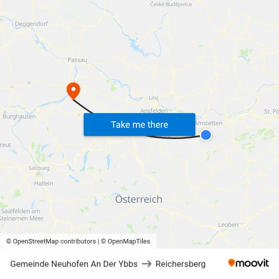 Gemeinde Neuhofen An Der Ybbs to Reichersberg map
