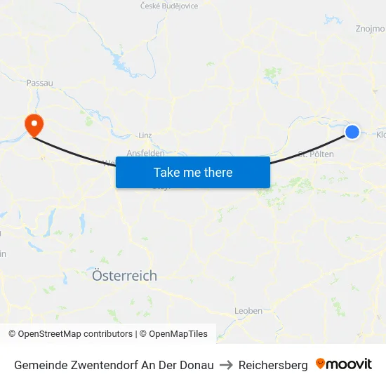 Gemeinde Zwentendorf An Der Donau to Reichersberg map