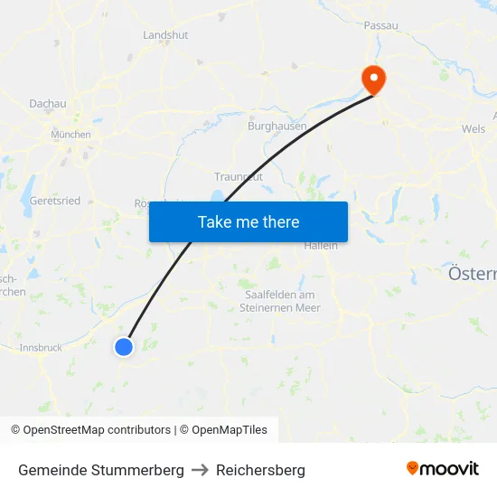 Gemeinde Stummerberg to Reichersberg map