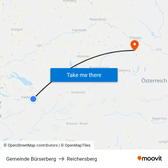 Gemeinde Bürserberg to Reichersberg map