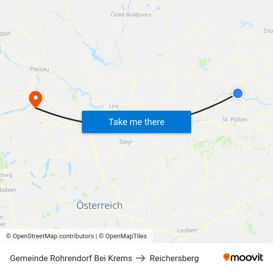 Gemeinde Rohrendorf Bei Krems to Reichersberg map