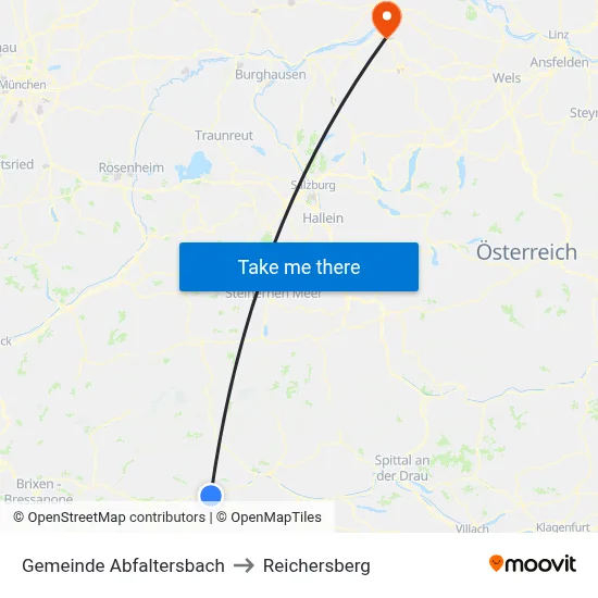 Gemeinde Abfaltersbach to Reichersberg map