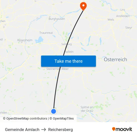 Gemeinde Amlach to Reichersberg map