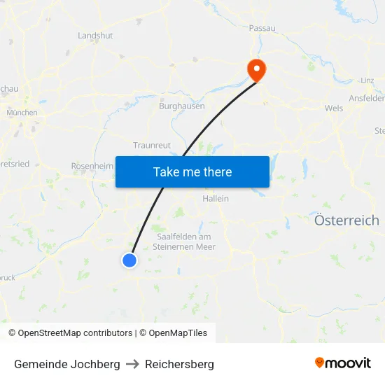 Gemeinde Jochberg to Reichersberg map