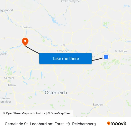 Gemeinde St. Leonhard am Forst to Reichersberg map
