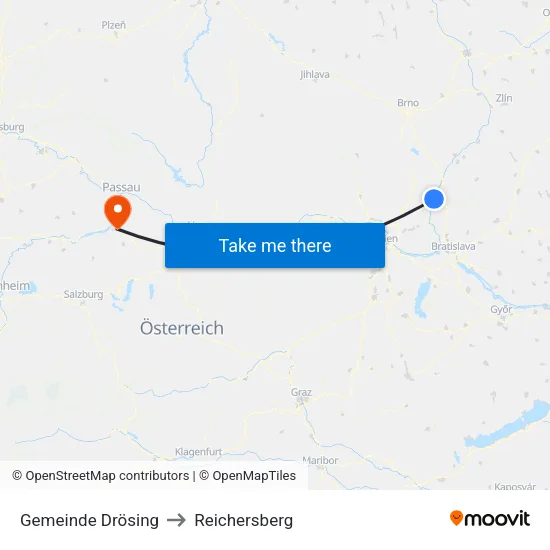 Gemeinde Drösing to Reichersberg map