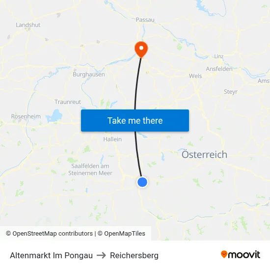 Altenmarkt Im Pongau to Reichersberg map