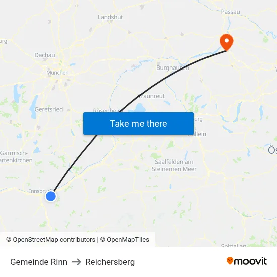Gemeinde Rinn to Reichersberg map