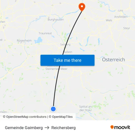 Gemeinde Gaimberg to Reichersberg map