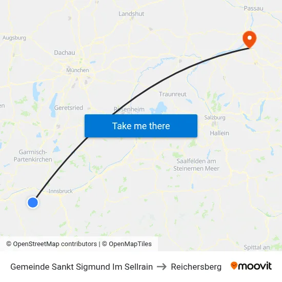 Gemeinde Sankt Sigmund Im Sellrain to Reichersberg map