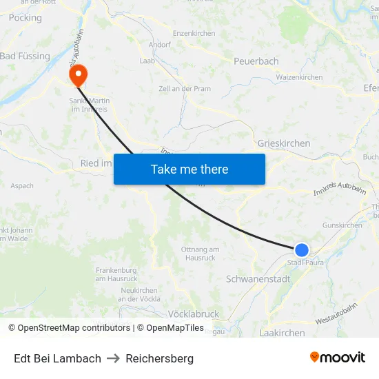 Edt Bei Lambach to Reichersberg map