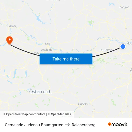 Gemeinde Judenau-Baumgarten to Reichersberg map