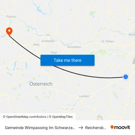 Gemeinde Wimpassing Im Schwarzatale to Reichersberg map