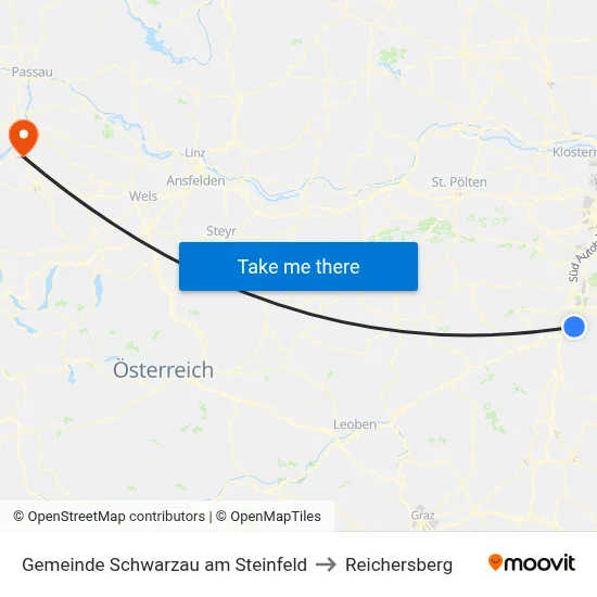 Gemeinde Schwarzau am Steinfeld to Reichersberg map