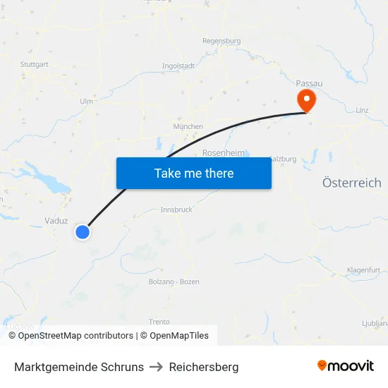 Marktgemeinde Schruns to Reichersberg map