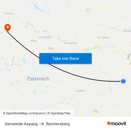 Gemeinde Aspang to Reichersberg map