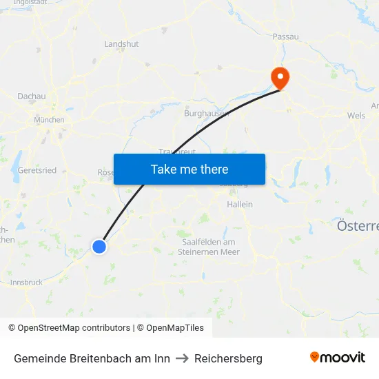 Gemeinde Breitenbach am Inn to Reichersberg map