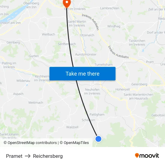 Pramet to Reichersberg map