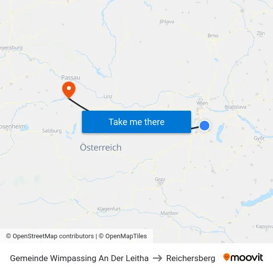 Gemeinde Wimpassing An Der Leitha to Reichersberg map