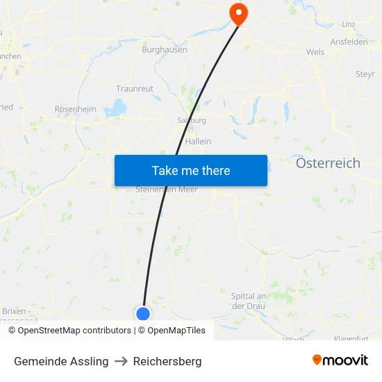 Gemeinde Assling to Reichersberg map