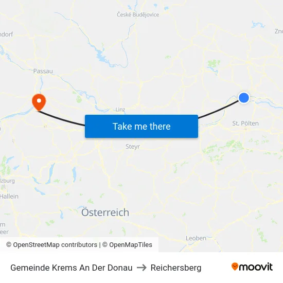 Gemeinde Krems An Der Donau to Reichersberg map