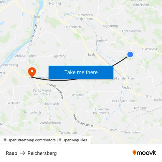 Raab to Reichersberg map