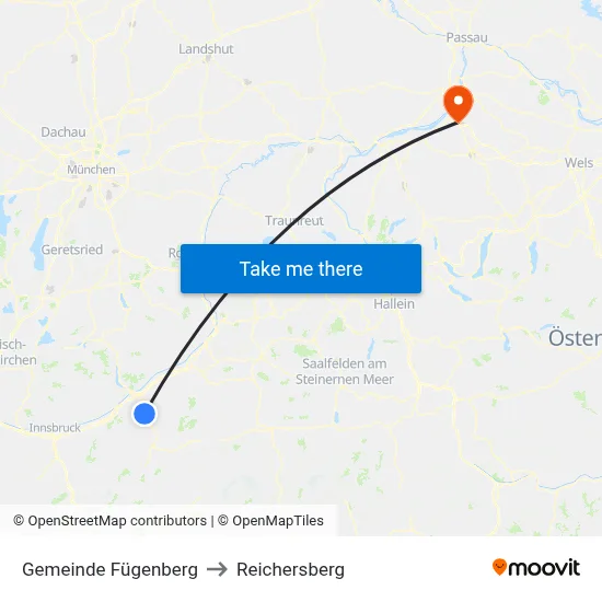 Gemeinde Fügenberg to Reichersberg map